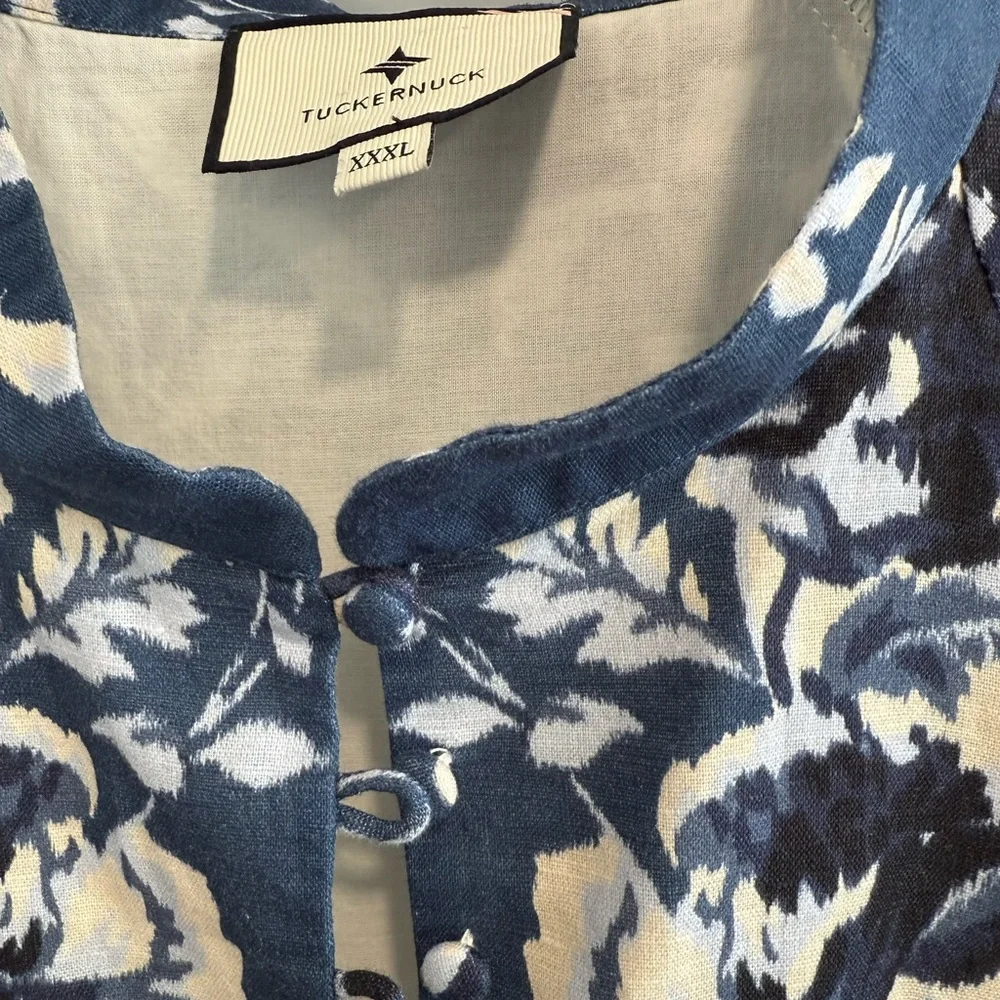 Tuckernuck Navy and Cream Floral Long Sleeve Dress - Picture 6 of 8